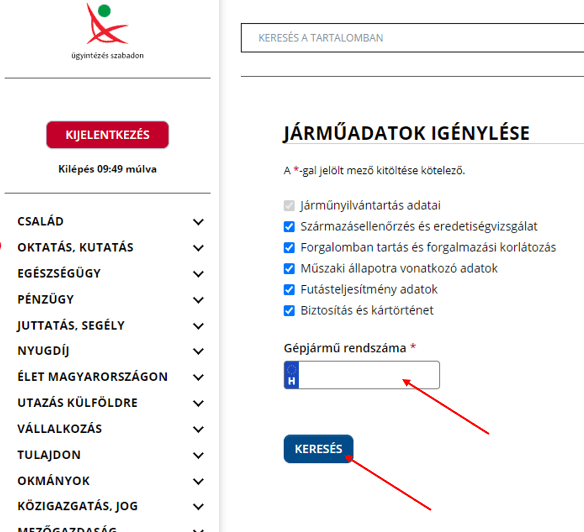 G&eacute;pj&aacute;rmű lek&eacute;rdez&eacute;s J&aacute;rműadatok Ig&eacute;nyl&eacute;se