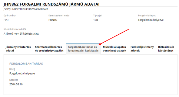 g&eacute;pj&aacute;rmű lek&eacute;rdez&eacute;s info: Forgalomban tart&aacute;s &eacute;s forgalmaz&aacute;si korl&aacute;toz&aacute;s